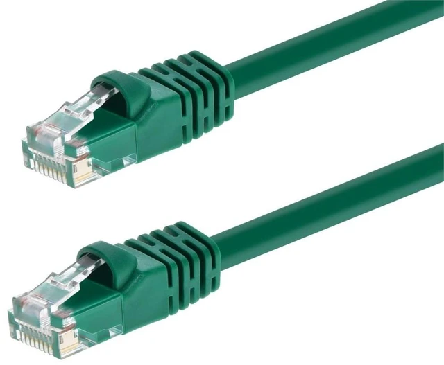 Main image of Monoprice Cat6 Ethernet Patch Cable - Network Internet Cord - RJ45, Stranded, 550Mhz, UTP, Pure Bare Copper Wire, 24AWG, 14ft, Green