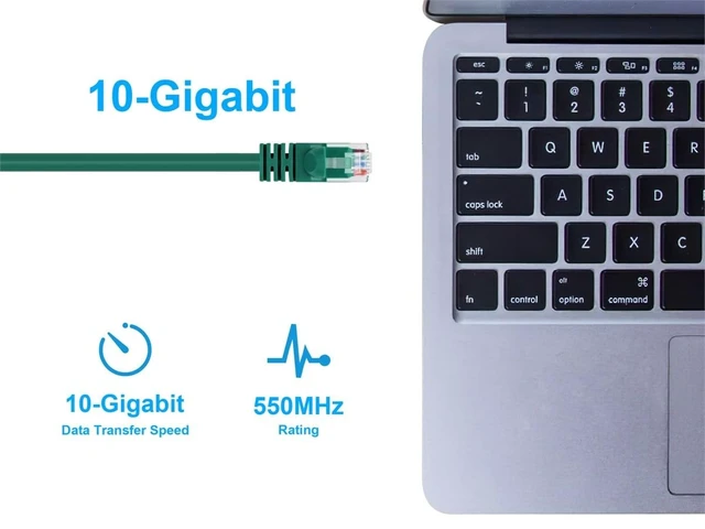 Alt view image 5 of 6 - Monoprice Cat6 Ethernet Patch Cable - Network Internet Cord - RJ45, Stranded, 550Mhz, UTP, Pure Bare Copper Wire, 24AWG, 14ft, Green