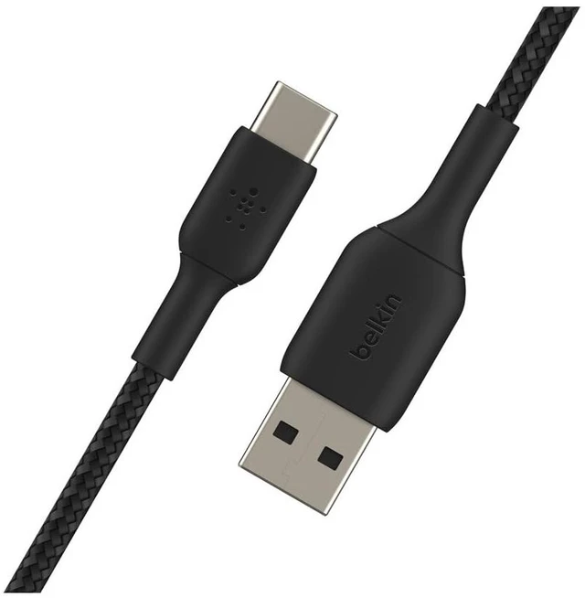Alt view image 4 of 4 - Belkin Boost Charge Braided USB-C Cable (USB-C to USB-A Cable, USB Type-C Cable for Samsung Galaxy S23, S23+, S23 Ultra, Pixel, iPad Pro, Nintendo Switch and More) 3 m, Black