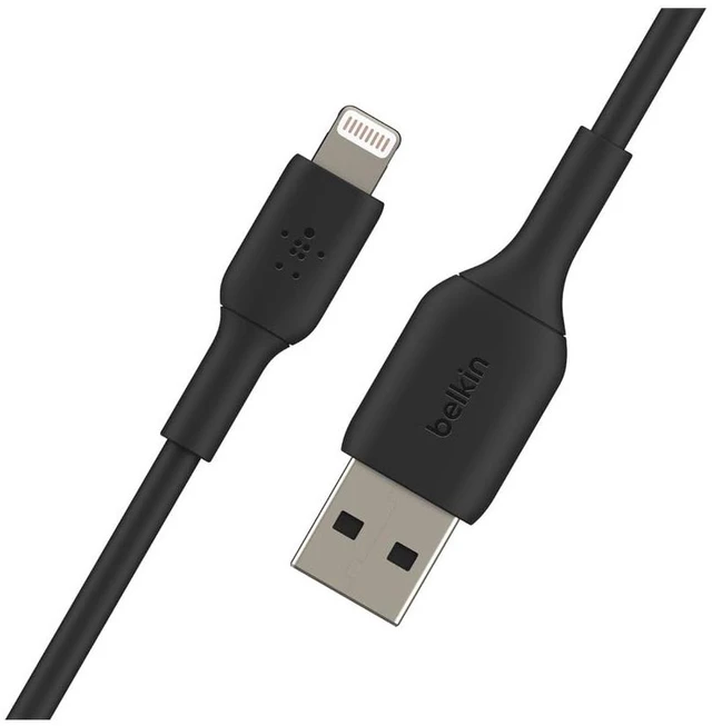 Alt view image 3 of 4 - Belkin Lightning Cable (Boost Charge Lightning to USB Cable for iPhone, iPad, AirPods) MFi-Certified iPhone Charging Cable (Black, 15cm)