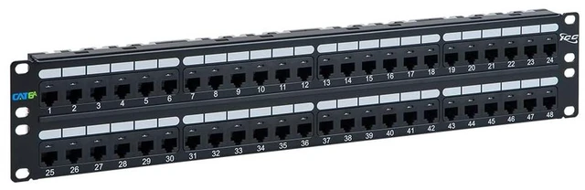 Main image of ICC CAT6A UTP Patch Panel in 110 Type with 48 Ports and 2 RMS