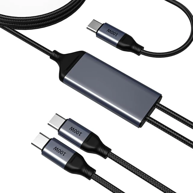 Alt view image 3 of 5 - OMNIHIL 3.2FT USB-C Splitter Cable Compatible with Anker Magnetic Portable Charger 5K Model: A1610