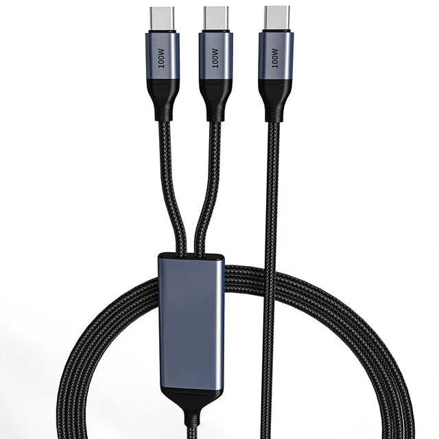 Alt view image 2 of 5 - OMNIHIL 3.2FT USB-C Splitter Cable Compatible with Anker Magnetic Portable Charger 5K Model: A1610