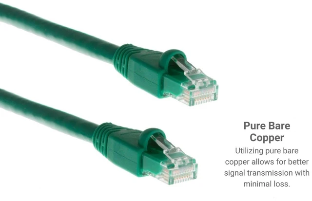 Alt view image 4 of 5 - CablesAndKits - Cat6a Ethernet Cable, Booted, Jacket: PVC (cm), 10 ft, Green, Pure Copper, RJ45 Computer & Networking Patch Cord
