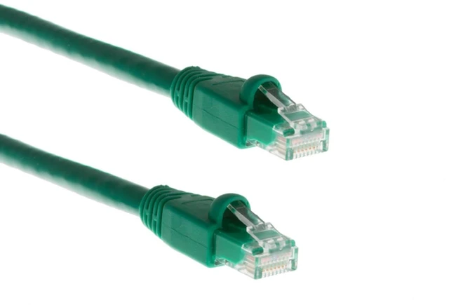 Main image of CablesAndKits - Cat6a Ethernet Cable, Booted, Jacket: PVC (cm), 10 ft, Green, Pure Copper, RJ45 Computer & Networking Patch Cord
