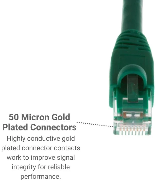 Alt view image 3 of 5 - CablesAndKits - Cat6a Ethernet Cable, Booted, Jacket: PVC (cm), 10 ft, Green, Pure Copper, RJ45 Computer & Networking Patch Cord
