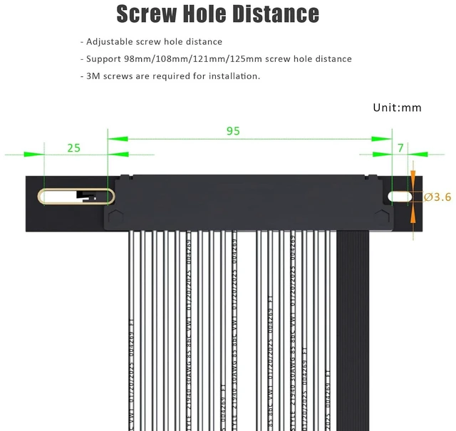 Alt view image 7 of 7 - PCIe 5.0 x16 GPU Riser Cable Right 800mm, RTX 50/RX 9000