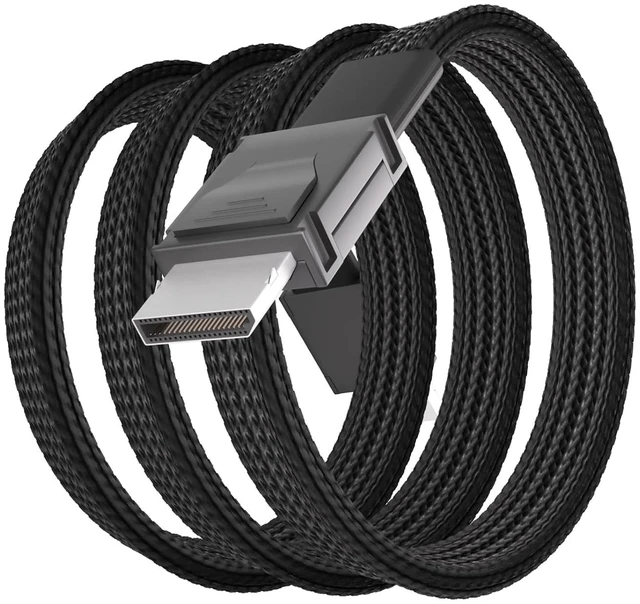 Main image of 800mm Oculink Cable PCIe 4.0 SFF-8611 4i Male Extension Cable for Oculink eGPU onexGPU Mini PC SSD