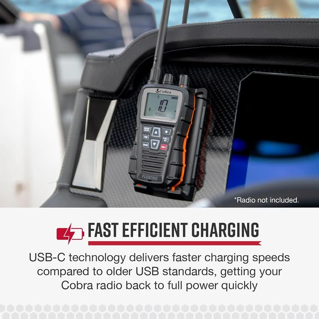 Alt view image 3 of 7 - Cobra BlueBound Charging Cable, USB-C to USB-C - Fast Charging Cable for BlueBound Marine Radios