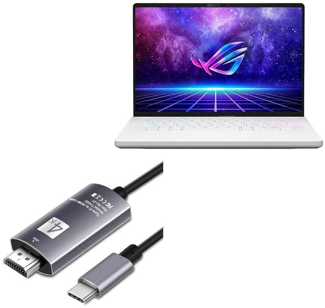 Main image of BoxWave Cable Compatible with ASUS ROG Zephyrus G14 (GA402) - SmartDisplay Cable - USB Type-C to HDMI (6 ft), USB C/HDMI Cable - Jet Black