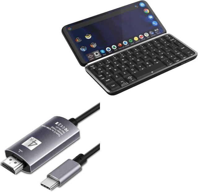 Main image of BoxWave Cable Compatible with Planet Computers Astro Slide - SmartDisplay Cable - USB Type-C to HDMI (6 ft), USB C/HDMI Cable - Jet Black
