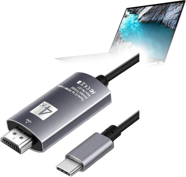 Main image of BoxWave Cable Compatible with Dell XPS 13 (9310) - SmartDisplay Cable - USB Type-C to HDMI (6 ft), USB C/HDMI Cable - Jet Black