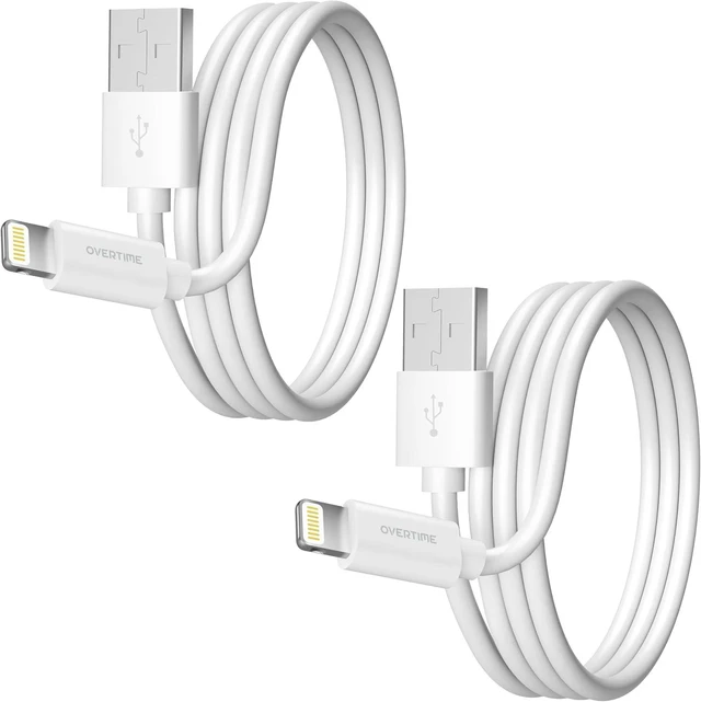 Main image of Apple MFi Certified Lightning Cable (2-Pack), iPhone & iPad Fast Charger 6ft, Charging Cord for iPhone X/XS Max/XR/8 Plus/7/6/5/SE, iPad Pro/Air 2/Mini 4/3/2, iPod Touch, Nano - White