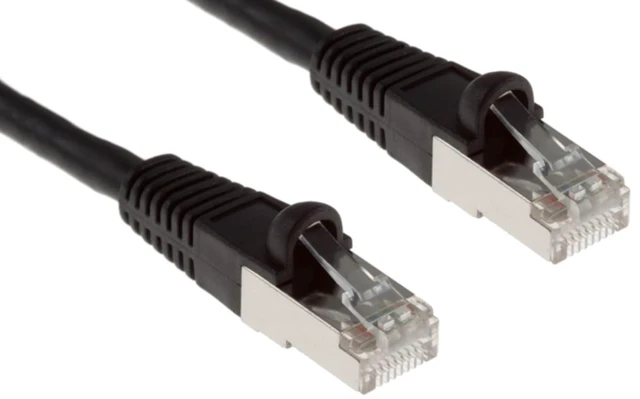 Main image of CablesAndKits - Shielded (STP) Cat6 Ethernet Cable, Booted, Jacket: PVC (CM), 1 ft, Black, Pure Copper, RJ45 Computer & Networking Patch Cord