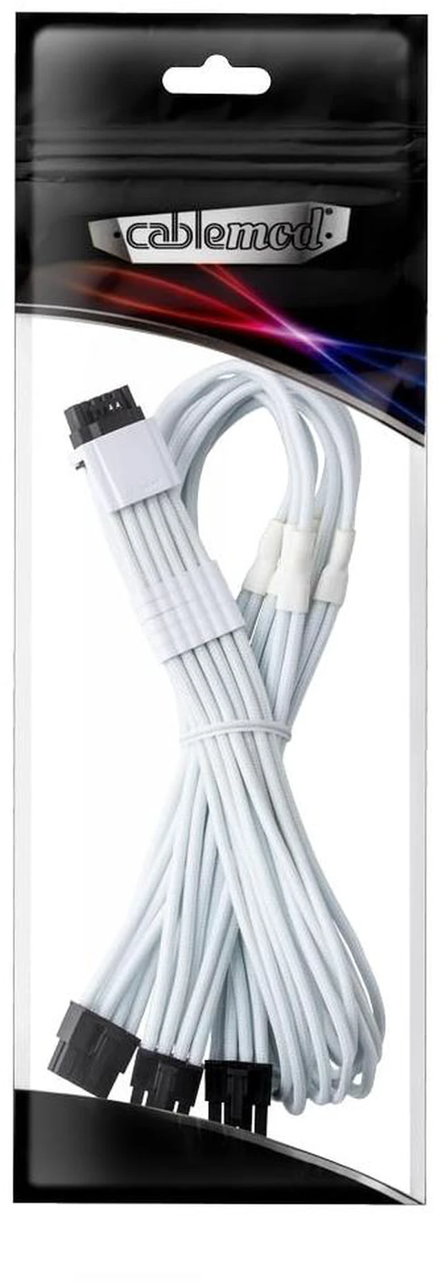 Alt view image 4 of 4 - CableMod Pro ModFlex 12V-2x6 PCIe Cable for Corsair Type 4 (White, 3 x 8p)