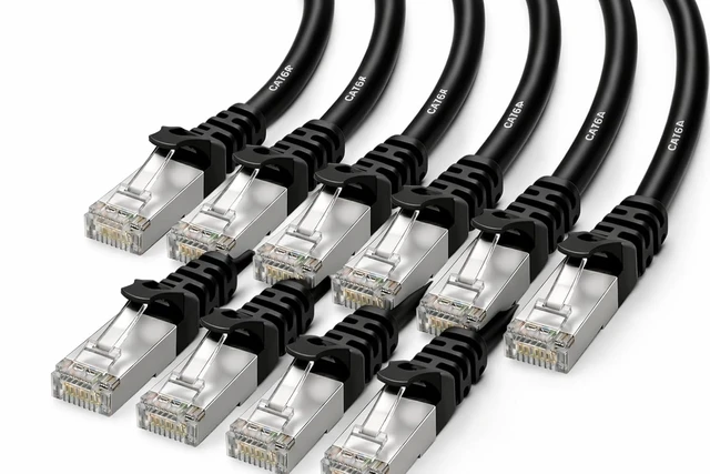 Alt view image 7 of 7 - BRENDAZ Cat6a Ethernet Cable, 10-Pack, 10Gbps Snagless UTP Patch Cable, 24 AWG, Black, 15 Feet, for Networking, Computers, Routers, and Switches (10-Feet)