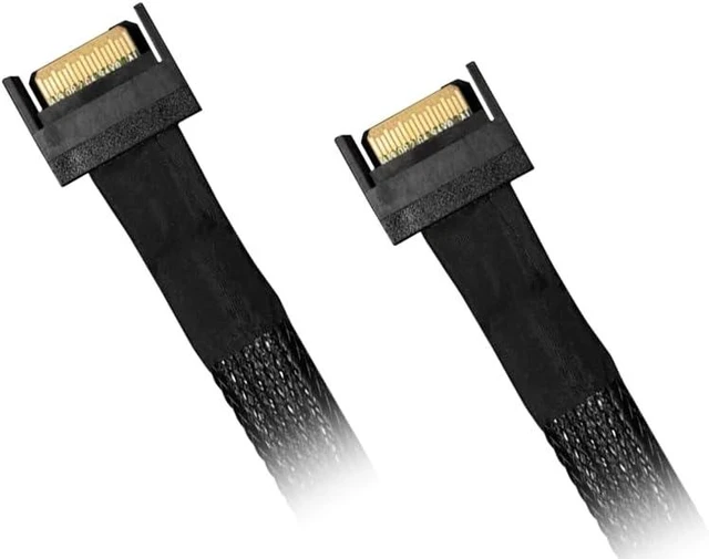 Alt view image 4 of 6 - ICY DOCK MB413L-B Data Cable - 1x MCIO 8i SFF-TA-1016 to 2x MCIO 4i SFF-TA-1016 Length 50 cm