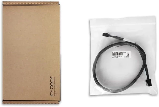 Alt view image 2 of 2 - ICY DOCK MB414L-B Data Cable - 1x MCIO 4i SFF-TA-1016 to 1x MCIO 4i SFF-TA-1016 Length 50 cm