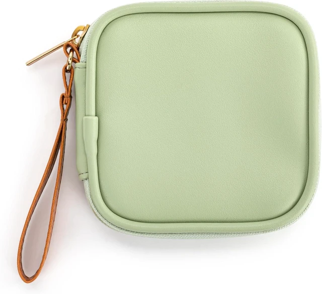 Main image of DEMDACO Electronic Accessories Tech Pouch Carry Case Travel Organizer for Cables Chargers and Headphones 4 x 4 Inch Sage Green