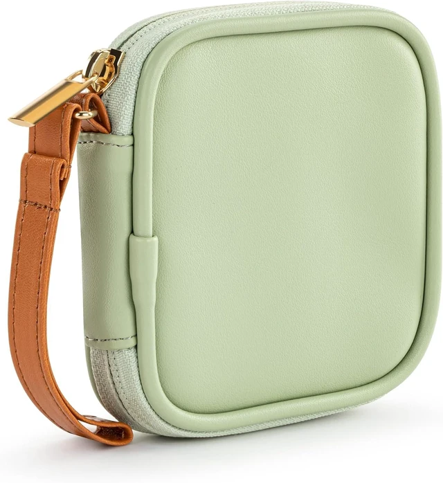 Alt view image 4 of 5 - DEMDACO Electronic Accessories Tech Pouch Carry Case Travel Organizer for Cables Chargers and Headphones 4 x 4 Inch Sage Green