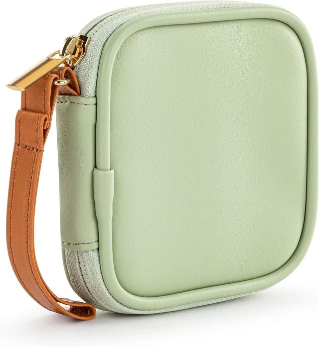 Alt view image 2 of 5 - DEMDACO Electronic Accessories Tech Pouch Carry Case Travel Organizer for Cables Chargers and Headphones 4 x 4 Inch Sage Green