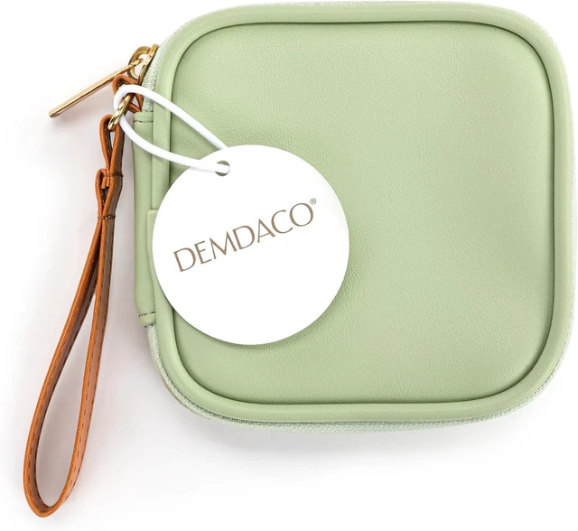 Alt view image 3 of 5 - DEMDACO Electronic Accessories Tech Pouch Carry Case Travel Organizer for Cables Chargers and Headphones 4 x 4 Inch Sage Green