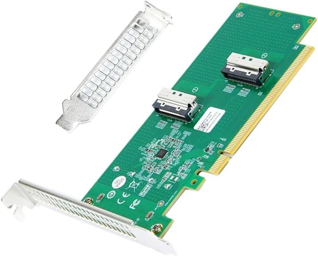 Main image of ChenYang 2 Port PCI-E 16X to PCI-E 5.0 MCIO 8i 74Pin SFF-TA-1016 Adapter Mini Cool Edge IO Female PCI Expansion Card Adapter