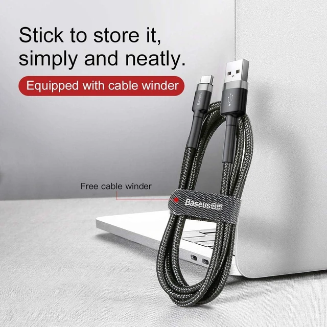 Alt view image 4 of 7 - Baseus Data Cable/Software for Universal/Smartphones - Grey/Black