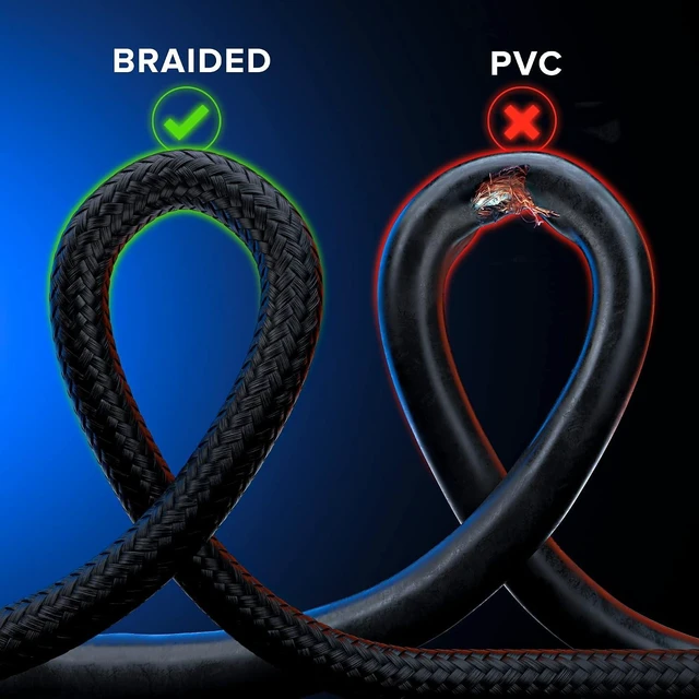 Alt view image 4 of 6 - Maximm HDMI Cable 30ft 5-Pack, 4K 60Hz 18Gbps, HDMI 2.0, Braided Nylon, Gold-Plated Connectors, for AV Installers and Commercial Display Runs