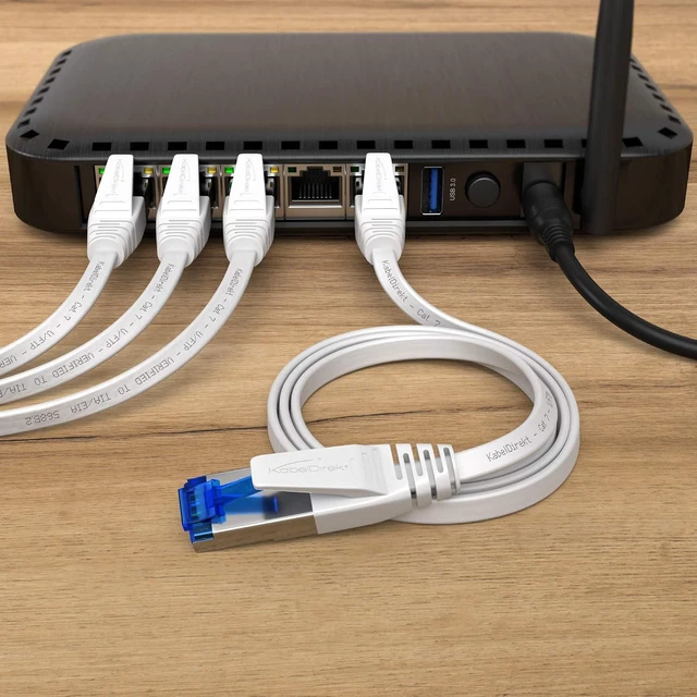 Alt view image 4 of 7 - KabelDirekt Flat Cat 7 Ethernet Cable 10Gbps 3.3ft
