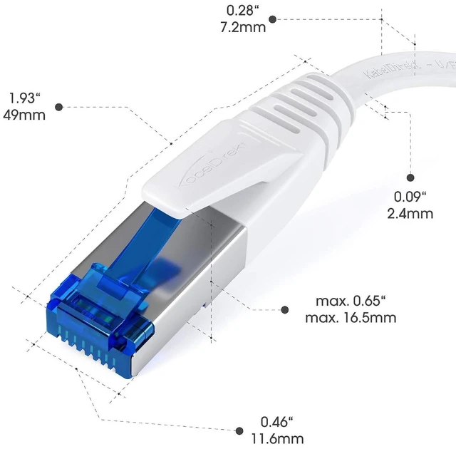 Alt view image 3 of 7 - KabelDirekt Flat Cat 7 Ethernet Cable 10Gbps 3.3ft