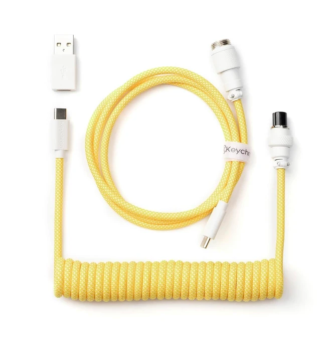 Main image of Keychron Custom Coiled Aviator USB Cable - Yellow