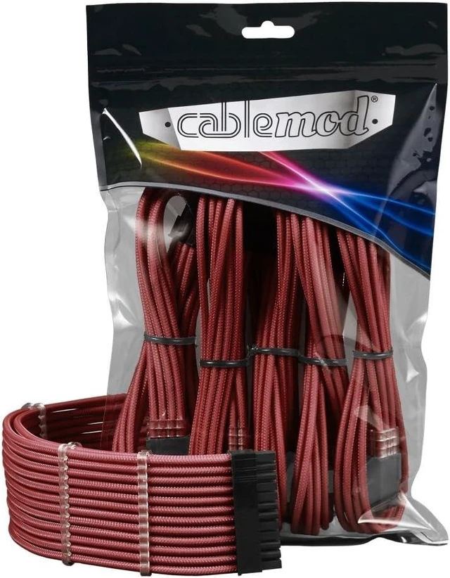 Main image of CableMod Pro ModMesh Sleeved Cable Extension Kit (Blood Red)