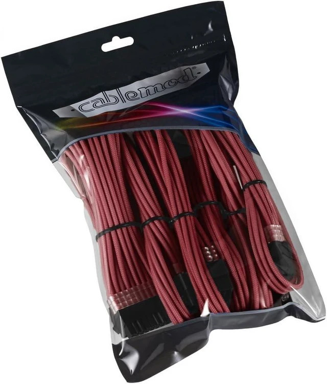 Alt view image 3 of 3 - CableMod Pro ModMesh Sleeved Cable Extension Kit (Blood Red)
