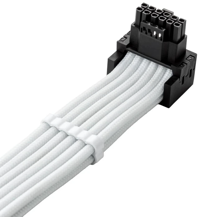 Alt view image 2 of 4 - CableMod Pro ModFlex Sleeved 12V-2x6 PCIe Cable for EVGA (White, 3x8p,90°A)