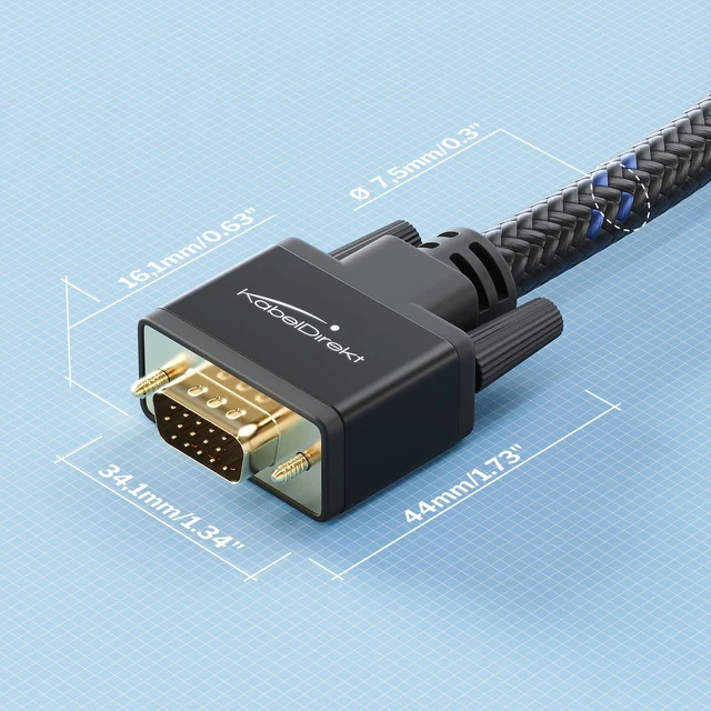 Alt view image 4 of 7 - KabelDirekt VGA Monitor Cable 5.0ft