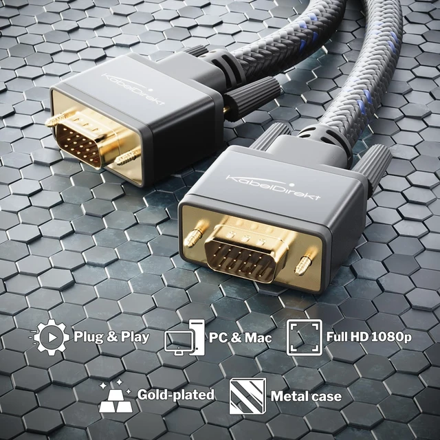 Alt view image 2 of 7 - KabelDirekt VGA Monitor Cable 5.0ft