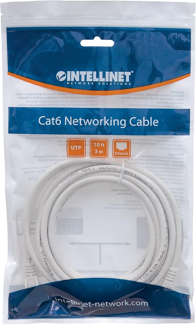 Alt view image 5 of 5 - Manhattan Intellinet Network Solutions Cat6 RJ-45 Male/RJ-45 Male UTP Network Patch Cable, 25-Feet (341998)