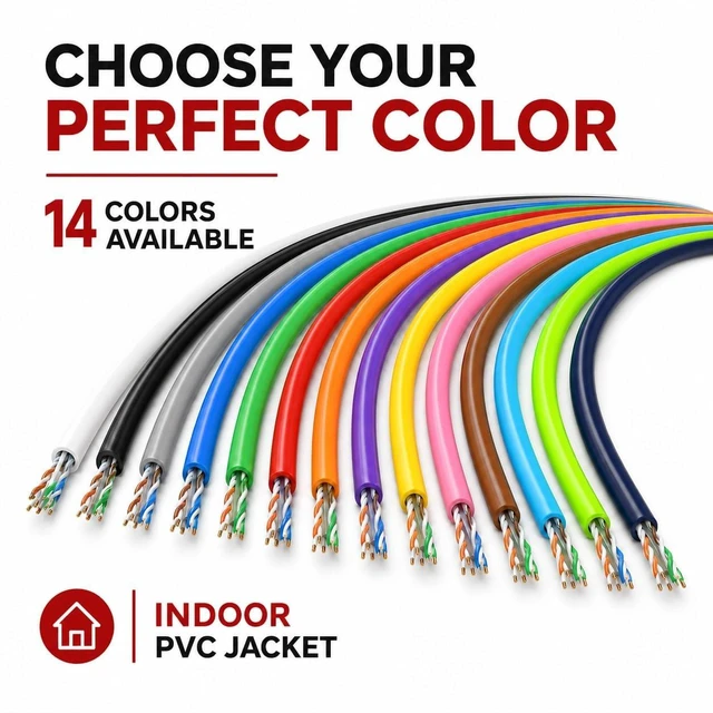 Alt view image 5 of 6 - Dripstone CAT6 1000ft UTP Solid Cable 23AWG LAN Network Ethernet RJ45 Wire, Purple