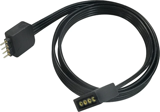 Alt view image 4 of 7 - Akasa AK-CBLD01-50BK 50 cm RGB LED 4-Pin Male to 4-Pin Female Extension Cable