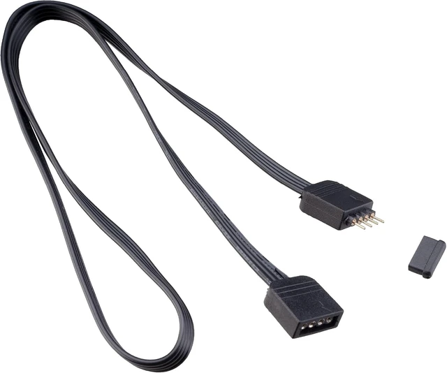 Alt view image 5 of 7 - Akasa AK-CBLD01-50BK 50 cm RGB LED 4-Pin Male to 4-Pin Female Extension Cable