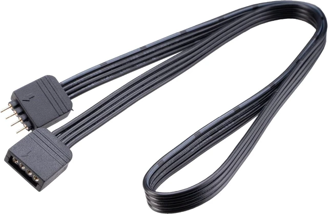 Main image of Akasa AK-CBLD01-50BK 50 cm RGB LED 4-Pin Male to 4-Pin Female Extension Cable