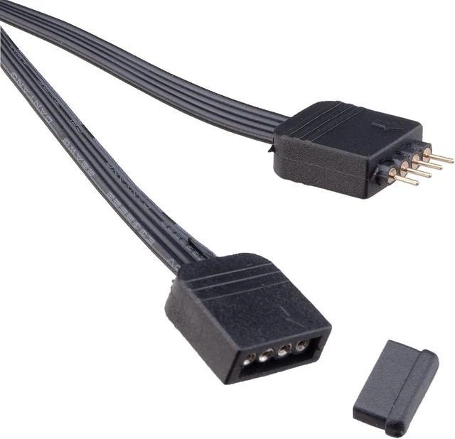 Alt view image 2 of 7 - Akasa AK-CBLD01-50BK 50 cm RGB LED 4-Pin Male to 4-Pin Female Extension Cable