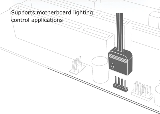 Alt view image 7 of 7 - Akasa AK-CBLD01-50BK 50 cm RGB LED 4-Pin Male to 4-Pin Female Extension Cable
