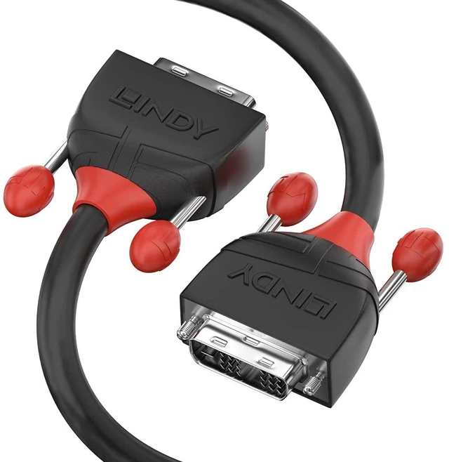 Main image of LINDY 36251 1m DVI-D Dual Link Cable, Black Line, Black