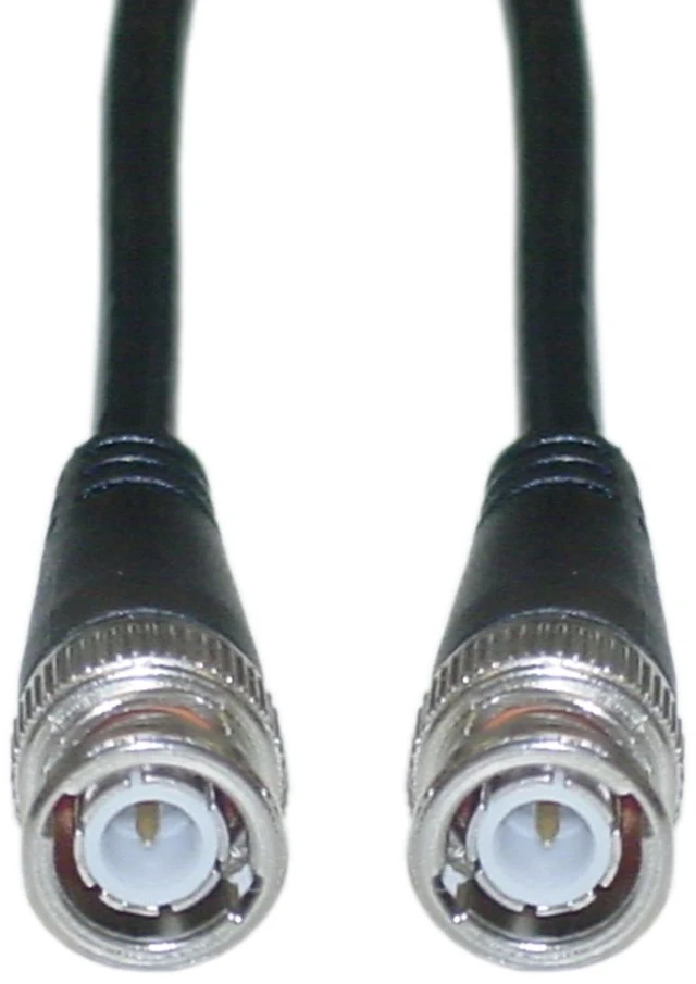 Main image of BNC RG58/Au Coaxial Cable, Black, BNC Male, Copper Stranded Center Conductor, 15 Foot