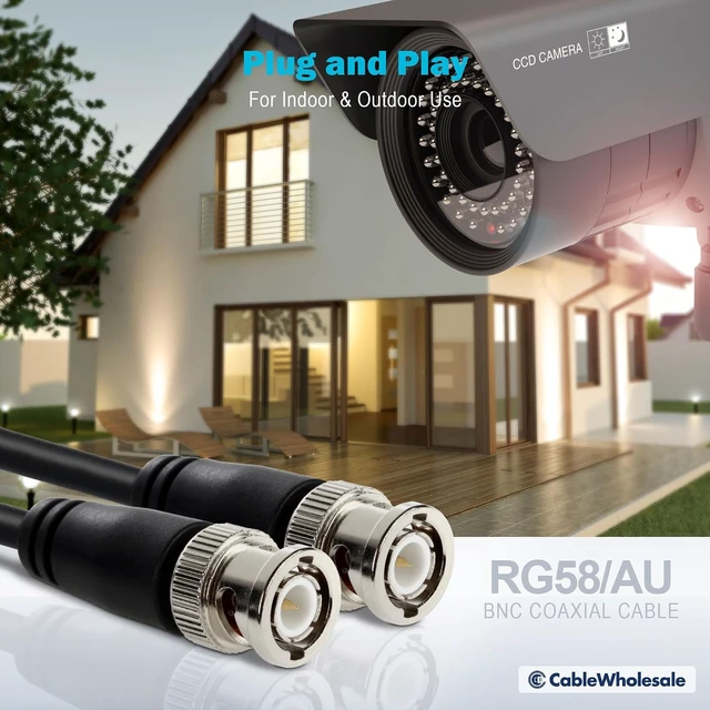 Alt view image 3 of 3 - BNC RG58/Au Coaxial Cable, Black, BNC Male, Copper Stranded Center Conductor, 15 Foot