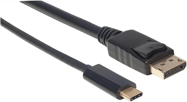 Alt view image 2 of 5 - Manhattan Products USB-C to DisplayPort Adapter Cable, Converts A DP Alt Mode Signal to A 4K DP Output, 1 M (3 ft.), Black