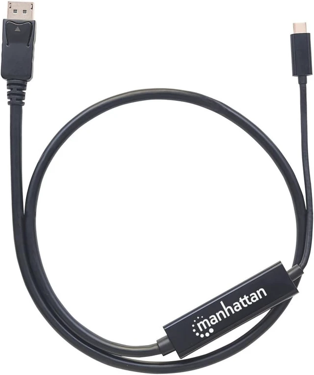 Alt view image 5 of 5 - Manhattan Products USB-C to DisplayPort Adapter Cable, Converts A DP Alt Mode Signal to A 4K DP Output, 1 M (3 ft.), Black
