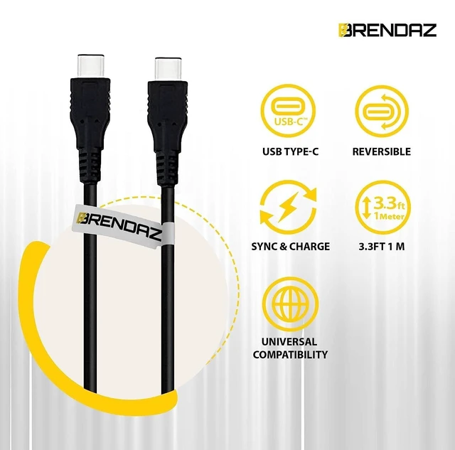 Alt view image 2 of 5 - BRENDAZ USB 3.1 Type-C to Type-C (Type C) Cable, Compatible with Canon EOS RP, EOS R, R5, R6 Mirrorless Digital Camera, Supports Data Transfer 10Gbps